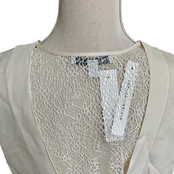 Chelsea & Walker Ivory Silk Lace Wrap Blouse 8 Sleeveless Asymmetrical NWT - Picture 6 of 15